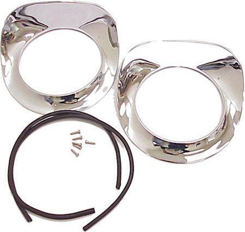 1955-1957 HEADLIGHT BEZELS WITH SEALS CHROME CHEVROLET TRUCK
