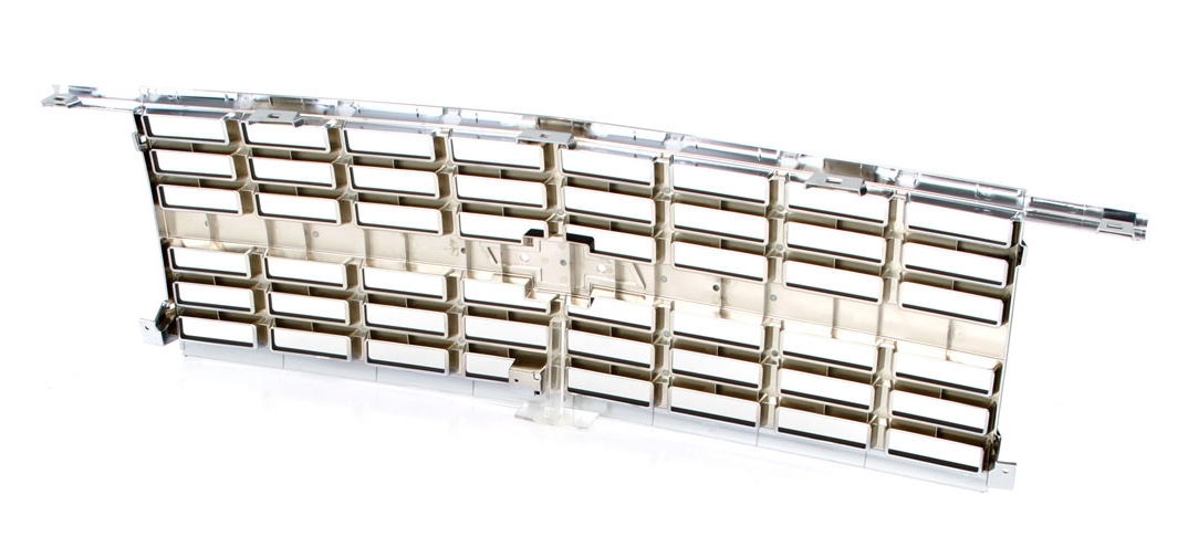 1989-1991 GRILLE OE STYLE w/ EMBLEM MOUNT CHROME/DARK GRAY DUAL HEADLIGHTS CHEVROLET TRUCK