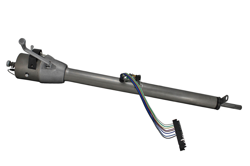 1967-1972 Flaming River Tilt Steering Column Automatic Column Shift Paintable Mill Finish with Neutral Safety Switch at 17"