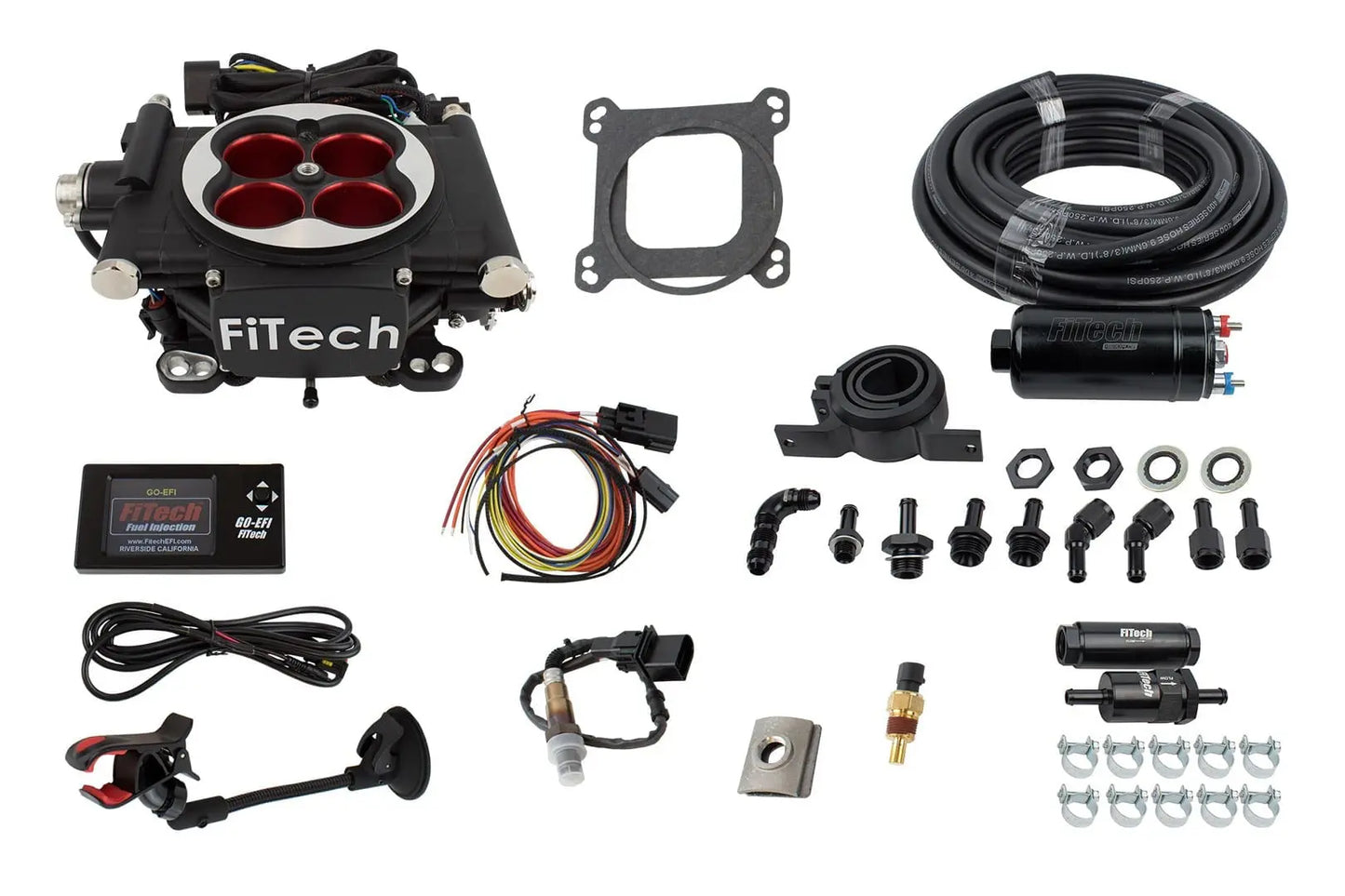 Go EFI 4 600 HP Power Adder Matte Black EFI System With Inline Fuel Delivery Master Kit