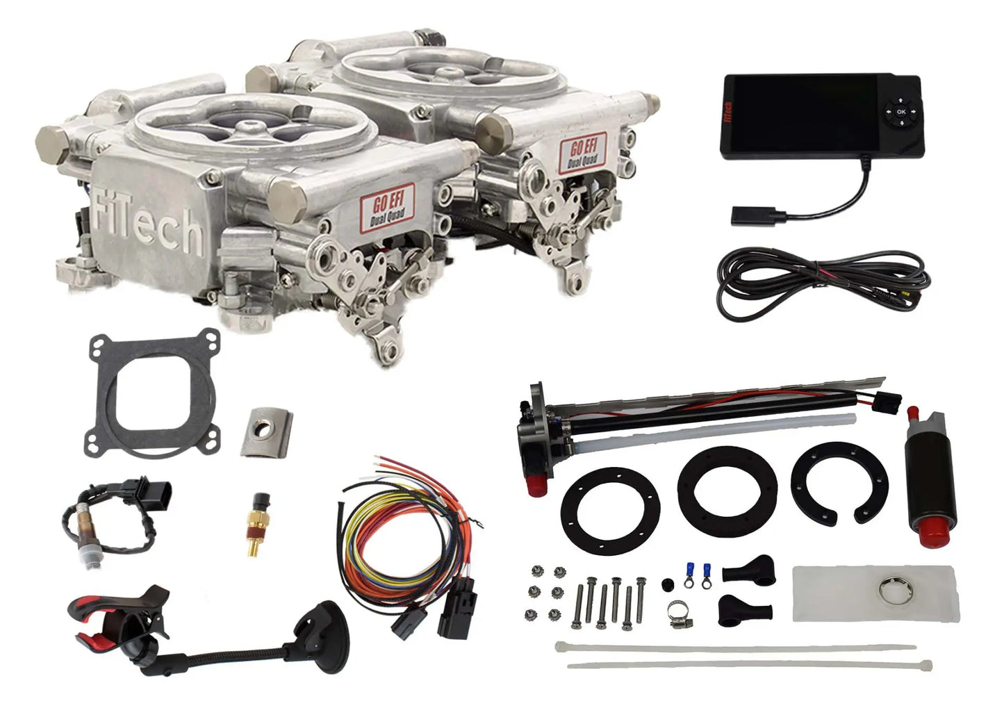 Go EFI 2x4 625 HP Bright Aluminum EFI System With Go Fuel 340 LPH In-Tank Master Kit