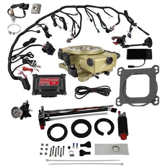 Retro LS 650 HP Classic Gold EFI System With Go Fuel 340 LPH In-Tank & Go Fuel Tight Fit Regulator Master Kit