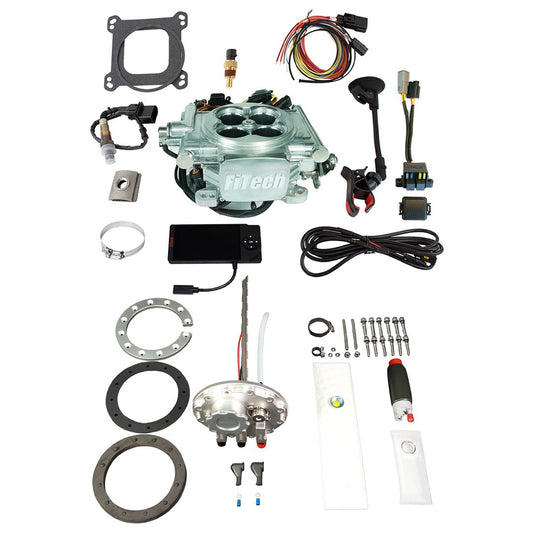 Go EFI 4 600 HP Power Adder Bright Aluminum EFI System With Go Fuel Returnless In-Tank Module Master Kit