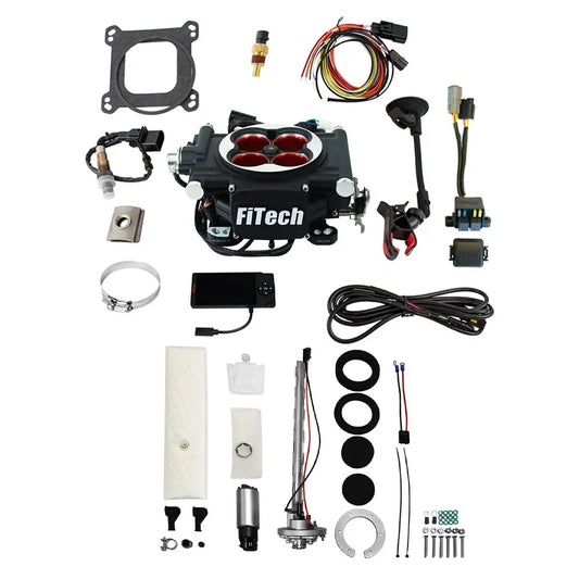 Go EFI 4 600 HP Power Adder Matte Black EFI System With Go Fuel In-Tank Regulated Pump 255 LPH Master Kit
