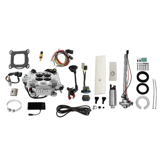 Go EFI 4 600 HP Bright Aluminum EFI System With Go Fuel In-Tank Regulated Pump 340 LPH Master Kit