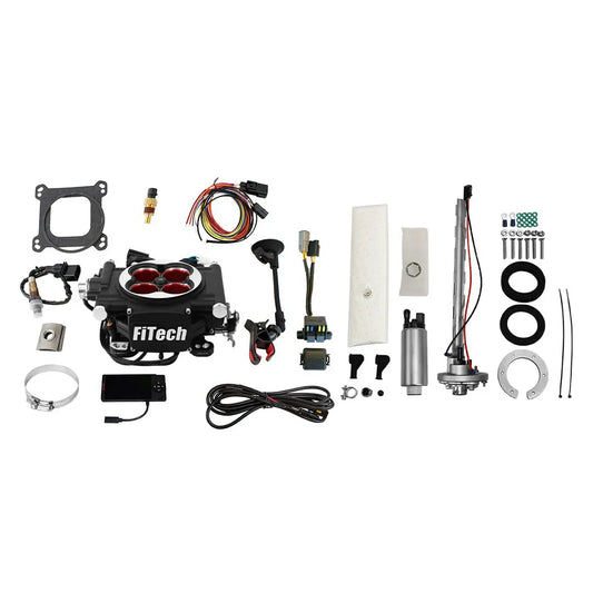 Go EFI 4 600 HP Power Adder Matte Black EFI System With Go Fuel In-Tank Regulated Pump 340 LPH Master Kit