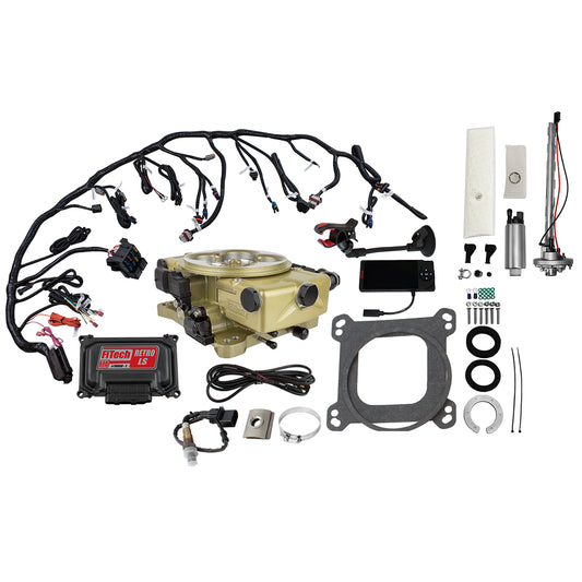 Retro LS 650 HP Classic Gold EFI System With Go Fuel In-Tank Regulated Pump 340 LPH Master Kit