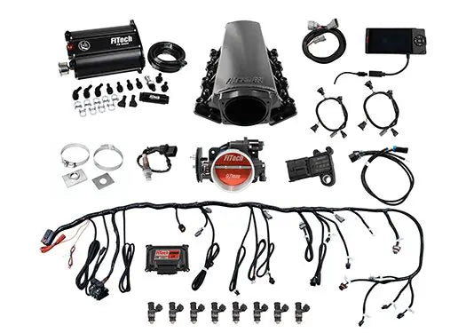 Ultimate LS 500 HP EFI System With Long Runner Cathedral Intake, Transmission Control & Force Fuel Master Kit