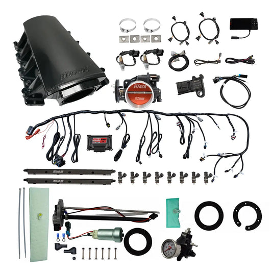 Ultimate LS 500 HP EFI System With Short LS7 Port Intake, Transmission Control, In Tank 440 LPH Pump Module & Go Fuel Regulator Master Kit