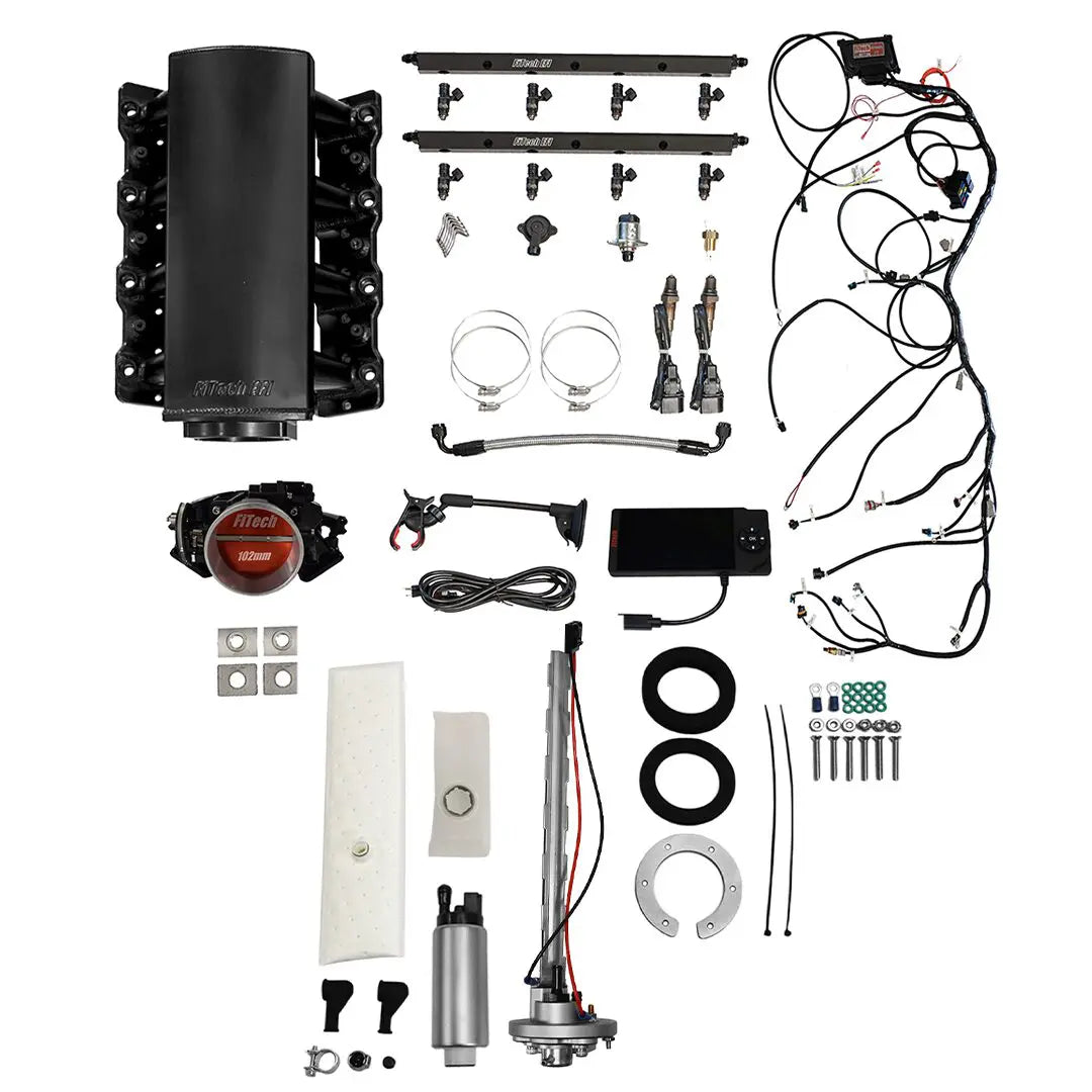 Ultimate LS 750 HP EFI System With Short Cathedral Intake & Go Fuel In-Tank Regulated Pump 340 LPH Master Kit