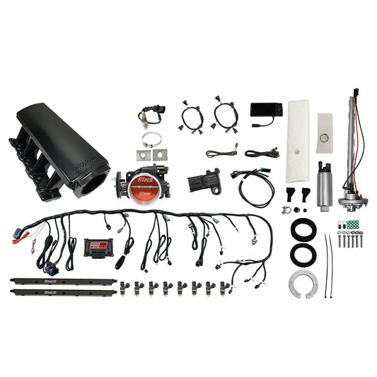 Ultimate LS 500 HP EFI System With Long Runner Cathedral Intake & Go Fuel In-Tank Regulated Pump 340 LPH Master Kit