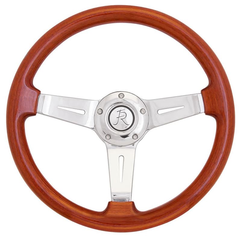 Flaming River Woody's III Mahogany / Chrome 3 Spoke Wheel