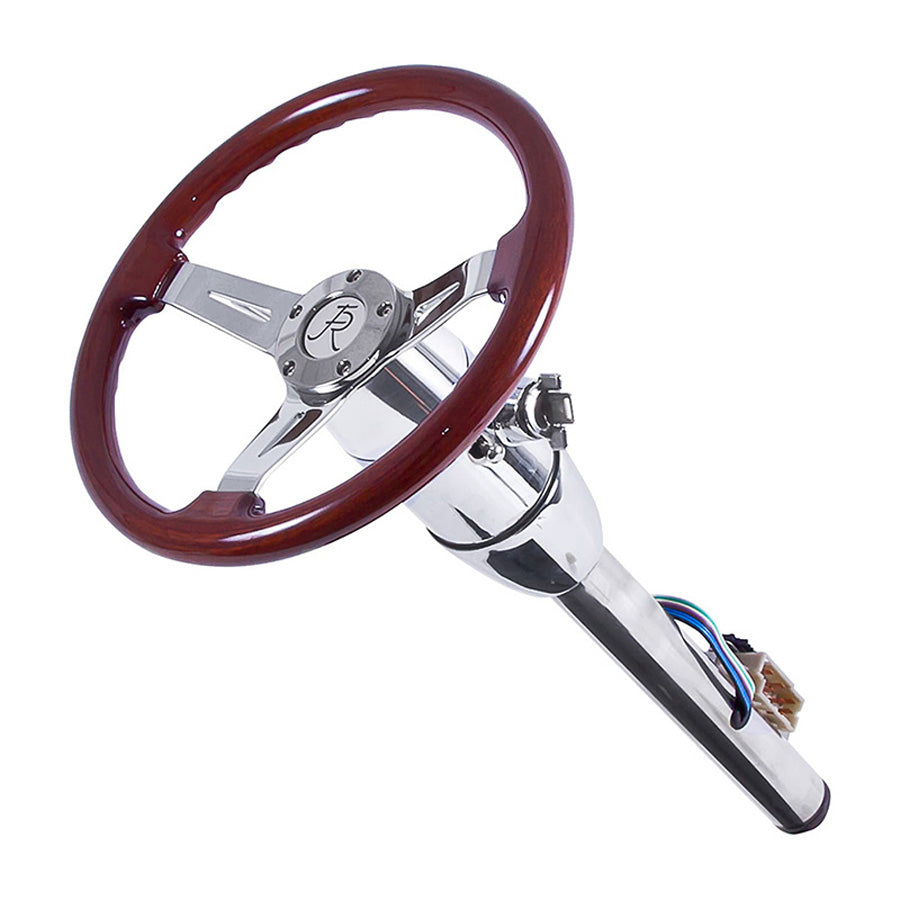 Three Rivers Push Rims Flaming River Woody's III Mahogany / Chrome 3 Spoke Wheel – CPI Truck