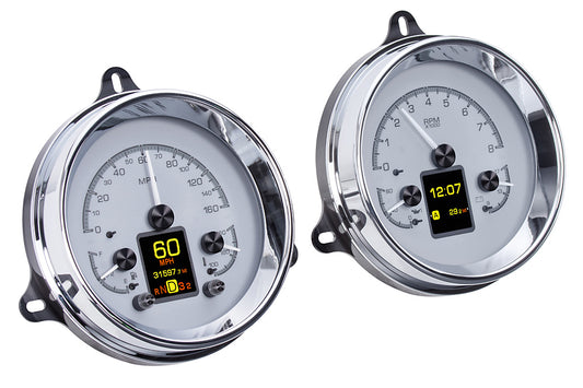1954-1955 1st Series Chevrolet Truck & GMC Dakota Digital HDX Analog & Digital Instrument System - Silver Face HDX-54C-PU-S