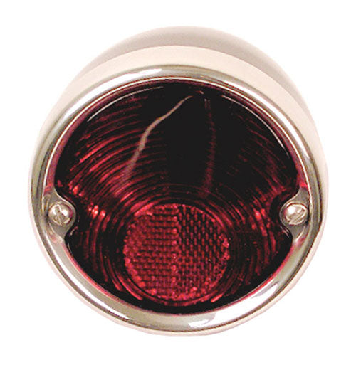 1955-1959 TAIL LIGHT ASSEMBLY BLACK WITH STAINLESS BEZEL CHEVROLET GMC TRUCK