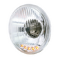 ULTRALIT - 5-3/4" Crystal Halogen Headlight With 5 LED Position Lights