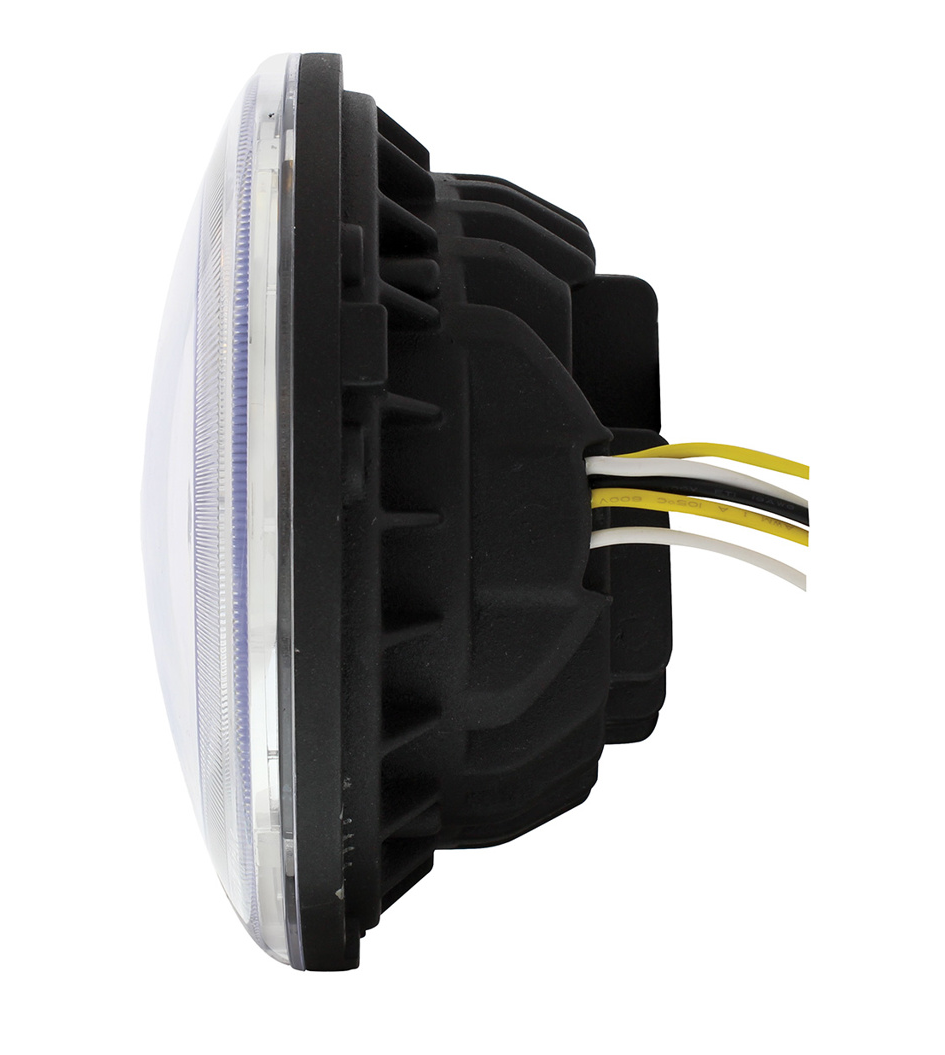 UNIVERSAL ULTRALIT - High Power LED 7" Projection Headlight With Dual Color LED Position Halo Ring