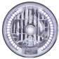 UNIVERSAL ULTRALIT - 7" Crystal Headlight With 34 White LED Position Light