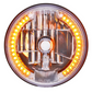 UNIVERSAL ULTRALIT - 7" Crystal Headlight With 34 Amber LED Position Light