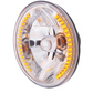UNIVERSAL ULTRALIT - 7" Crystal Headlight With 34 Amber LED Position Light