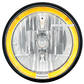 UNIVERSAL ULTRALIT - 7" Crystal Headlight With Amber LED Halo Ring