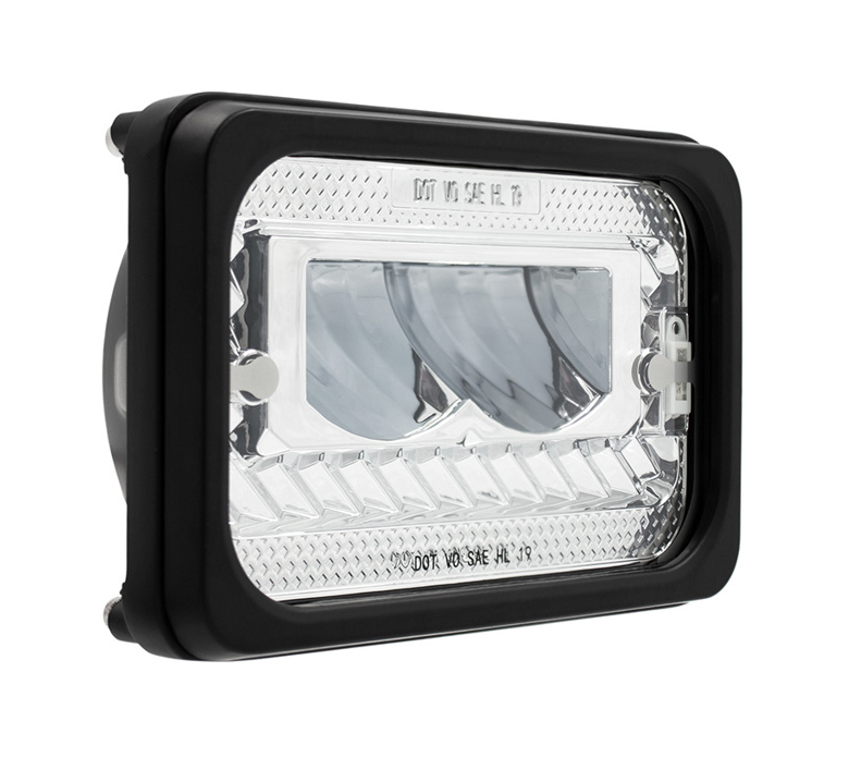 ULTRALIT - Heated 4" X 6" LED Headlight With Glass Lens & Aluminum Housing - High Beam - Chrome