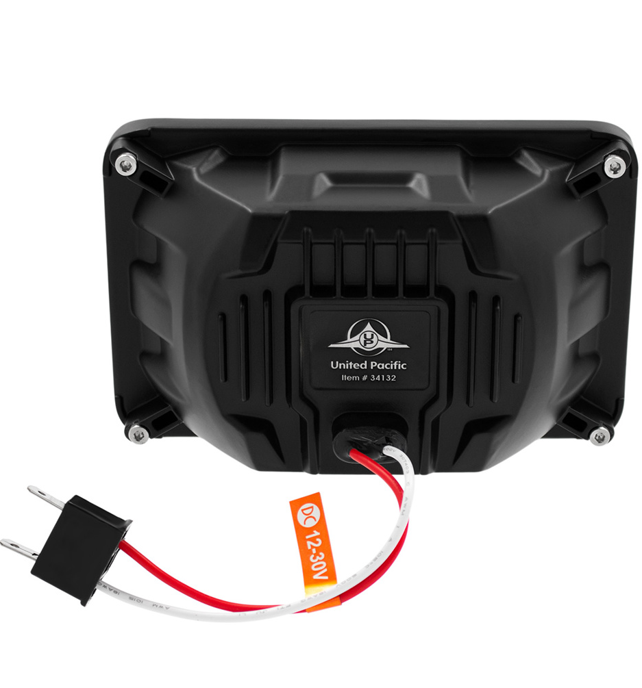 ULTRALIT - Heated 4" X 6" LED Headlight With Glass Lens & Aluminum Housing - High Beam - Chrome