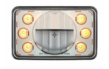 ULTRALIT - 4" X 6" LED Headlight With Dual Function 6 Amber LED Position Lights - Low Beam