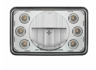 ULTRALIT - 4" X 6" LED Headlight With Dual Function 6 Amber LED Position Lights - Low Beam