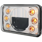 ULTRALIT - 4" X 6" LED Headlight With Dual Function 6 Amber LED Position Lights - Low Beam