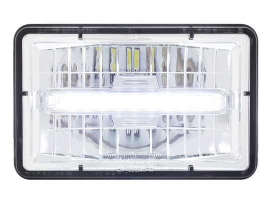 ULTRALIT - 4" X 6" Rectangular LED Headlight With White LED Position Light - High Beam