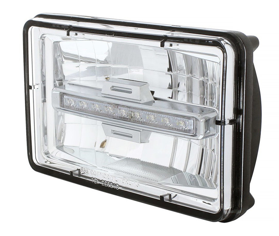 ULTRALIT - 4" X 6" Rectangular LED Headlight With White LED Position Light - High Beam