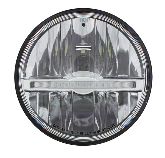 UNIVERSAL ULTRALIT - 9 LED 5-3/4" LED Headlight With Amber LED Position Light Bar