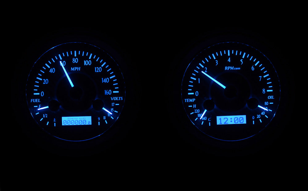 1947-1953 Chevy Truck VHX System Carbon Fiber Style Face Blue Display VHX-47C-PU-C-B