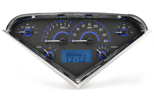 1955-1959 Chevrolet Pickup VHX System, Carbon Fiber Face, Blue Display VHX-55C-PU-C-B