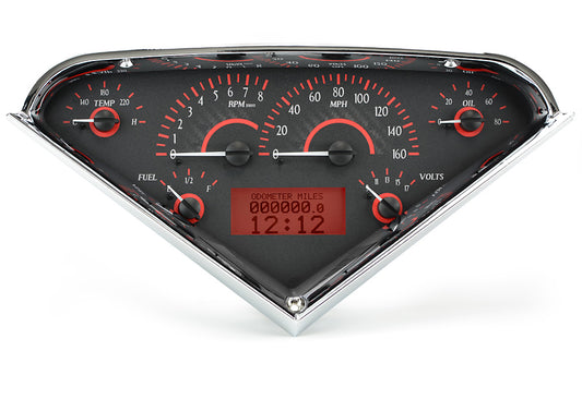 1955-1959 Chevrolet Pickup VHX System, Carbon Fiber Face, Red Display VHX-55C-PU-C-R