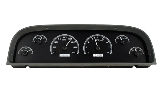 1960-1963 Chevrolet Pickup VHX System, Black Alloy Face, White Display VHX-60C-PU-K-W