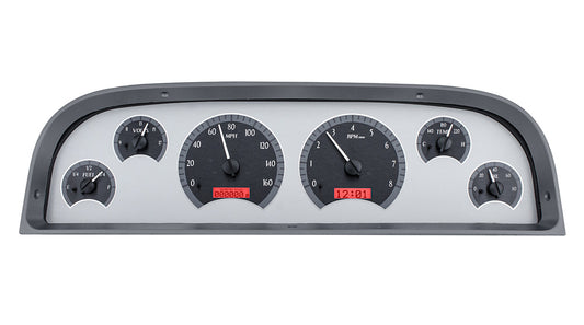 1960-1963 Chevrolet Pickup VHX System, Silver Alloy Face, Red Display VHX-60C-PU-S-R