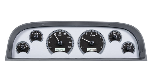1960-1963 Chevrolet Pickup VHX System, Silver Alloy Face, White Display VHX-60C-PU-S-W