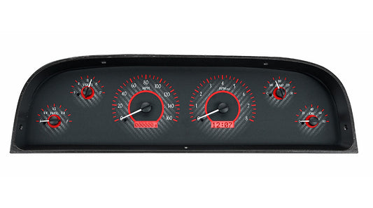 1960-1963 Chevrolet Pickup VHX System, Carbon Fiber Face, Red Display VHX-60C-PU-C-R