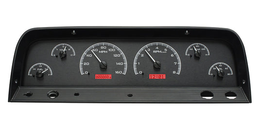 1964-1966 Chevrolet Pickup VHX System, Black Alloy Face, Red Display VHX-64C-PU-K-R