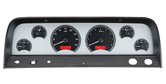 1964-1966 Chevrolet Pickup VHX System, Silver Alloy Face, Red Display VHX-64C-PU-S-R