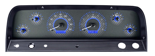 1964-1966 Chevrolet Pickup VHX System, Carbon Fiber Face, Blue Display VHX-64C-PU-C-B