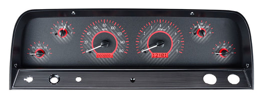 1964-1966 Chevrolet Pickup VHX System, Carbon Fiber Face, Red Display VHX-64C-PU-C-R