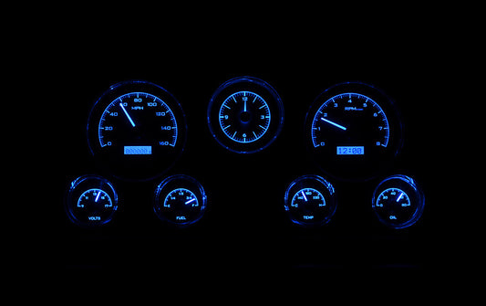 1967-1972 Chevrolet or GMC VHX Sytem w/ Analog Clock, Black Face, Blue Display VHX-67C-PA-K-B