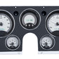 1967-1972 Chevy Truck VHX System, Silver Alloy Style Face, White Display VHX-67C-PU-S-W