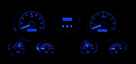 1967-1972 Chevy Truck VHX System, Carbon Fiber Style Face, Blue Display VHX-67C-PU-C-B