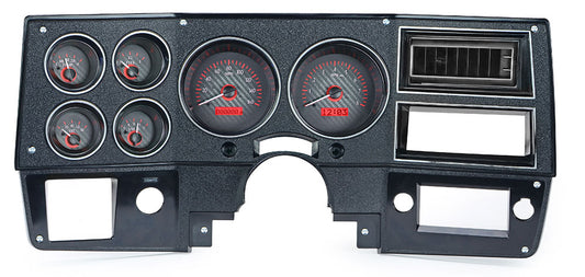 1973-1987 Chevy Pickup VHX System, Carbon Fiber Style Face, Red Display VHX-73C-PU-C-R