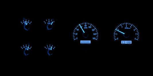 1973-1987 Chevy Pickup VHX System, Carbon Fiber Style Face, Blue Display VHX-73C-PU-C-B
