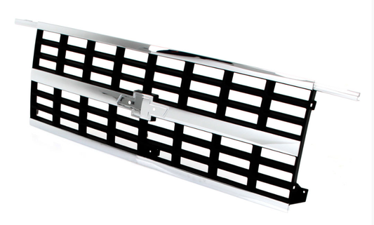 1989-1991 GRILLE OE STYLE w/ EMBLEM MOUNT CHROME/DARK GRAY DUAL HEADLIGHTS CHEVROLET TRUCK